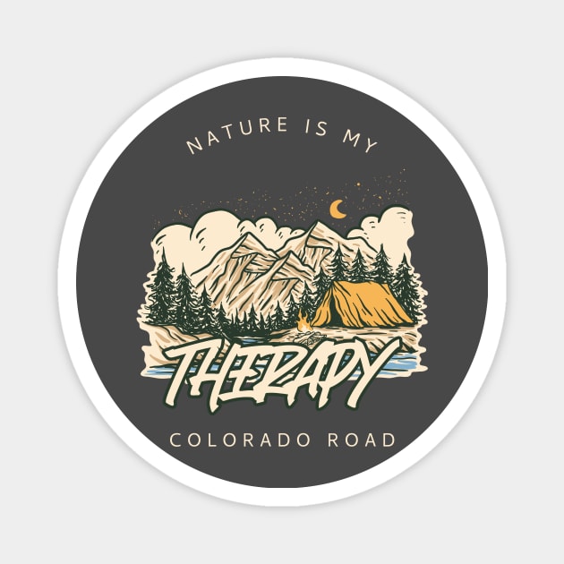 Camping Therapy Magnet by Cectees